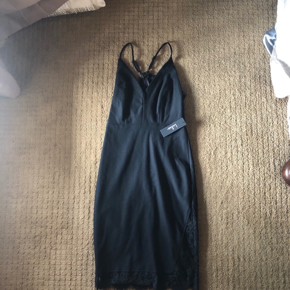NWT LULUS BLACK LACE DETAIL DRESS - Picture 4 of 7
